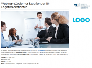 Webinar Customer Experience für Logistikdienstleister VNL Schweiz und LOGO consult