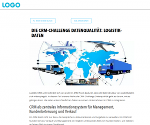 LOGO Blogbeitrag die CRM Challenge Logistik-Daten