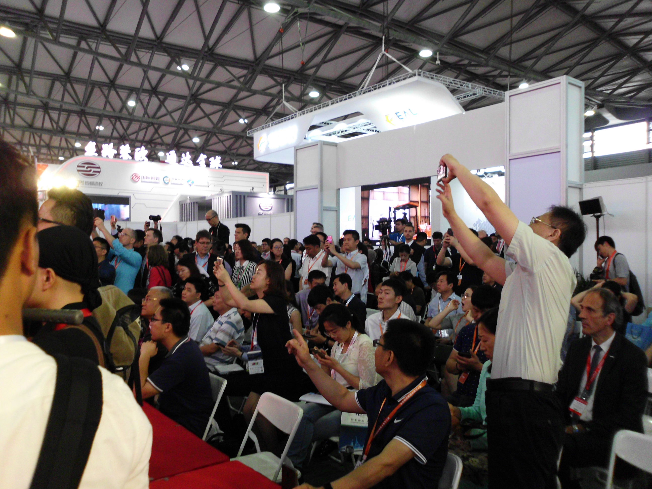Enthusiastic visitors filled the halls at the opening of the transport logistic China in Shanghai.